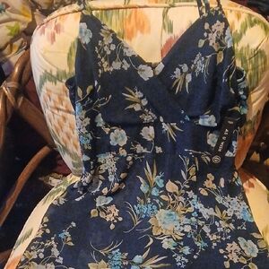 NWT! As U Wish Navy Floral Midi Dress